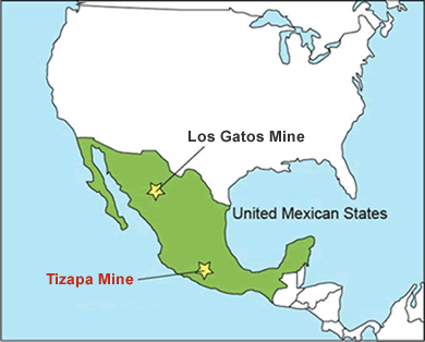 Location of Tizapa Mine